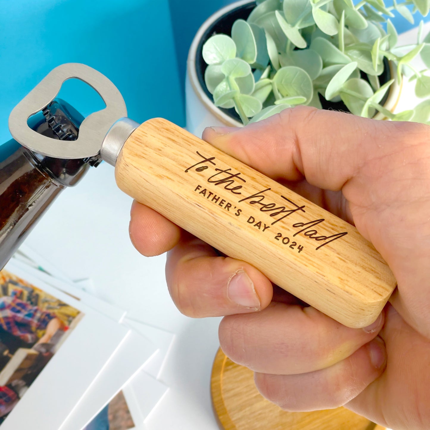 personalised wooden bottle opener