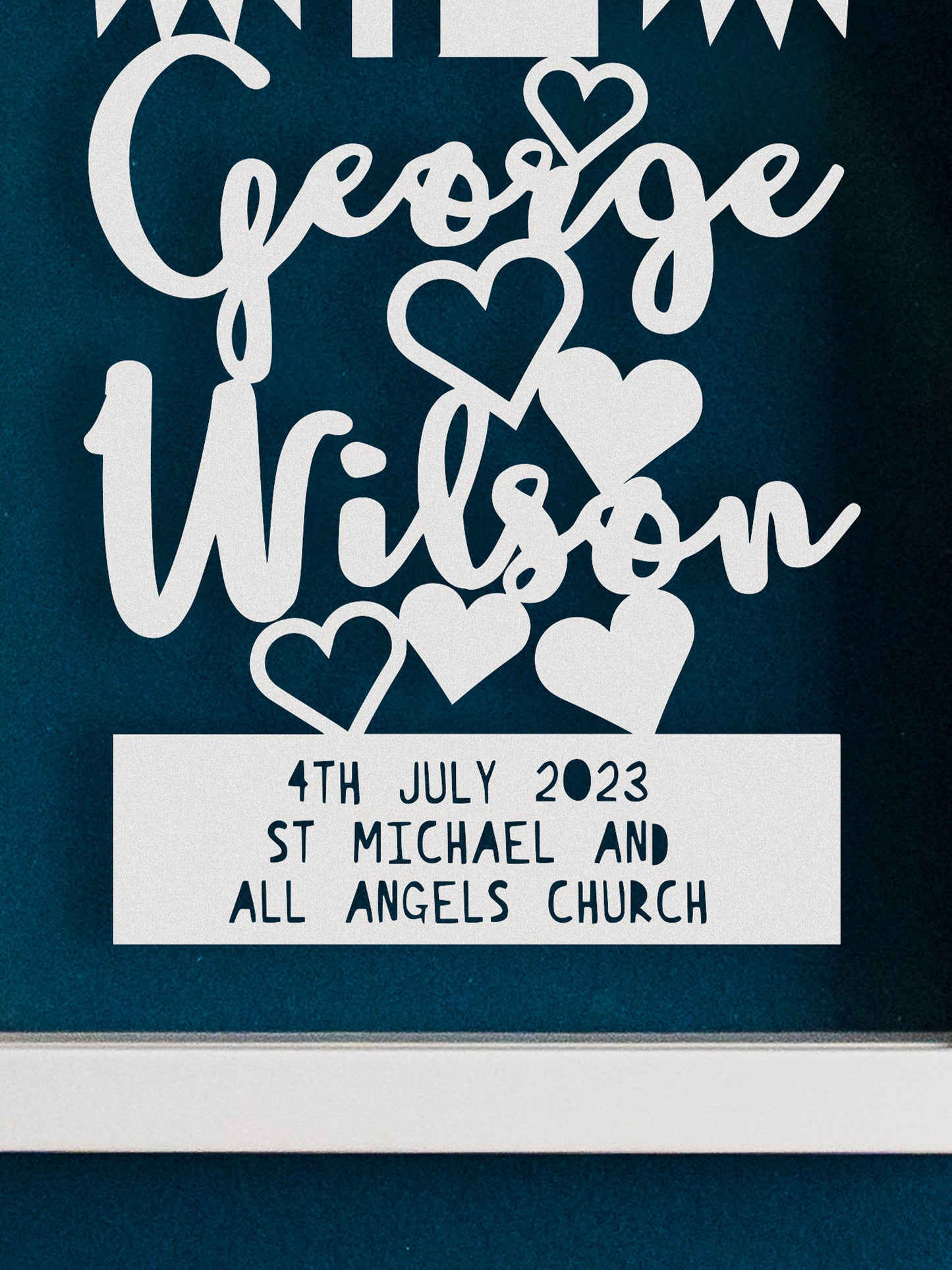 Personalised Christening Wording Papercut