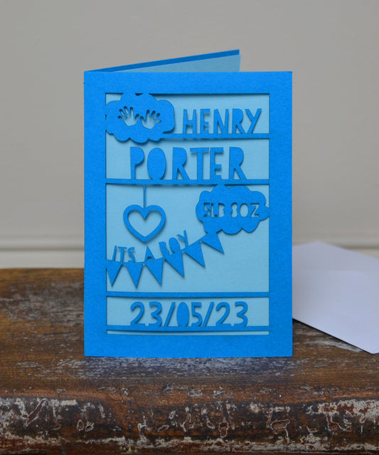 New Baby Laser Cut Greeting Card