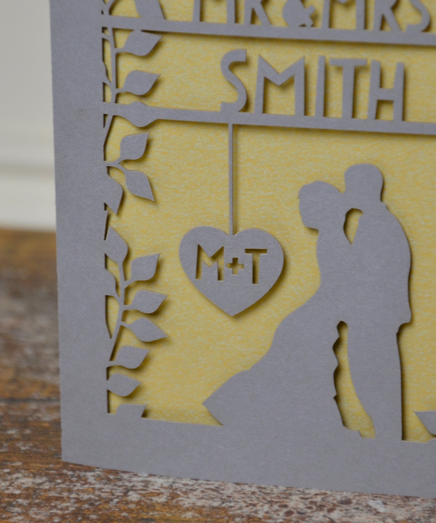 Wedding Day Silhouette Laser Cut Greeting Card