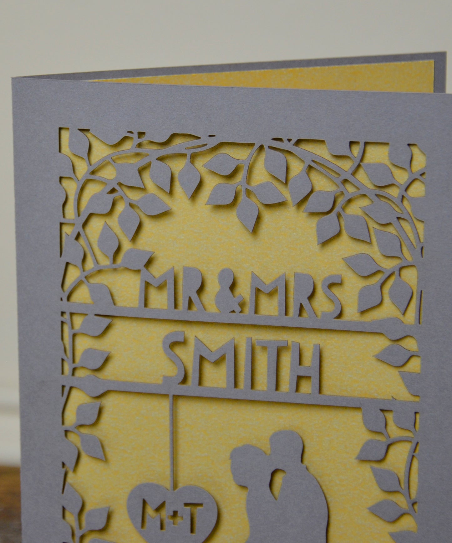 Wedding Day Silhouette Laser Cut Greeting Card