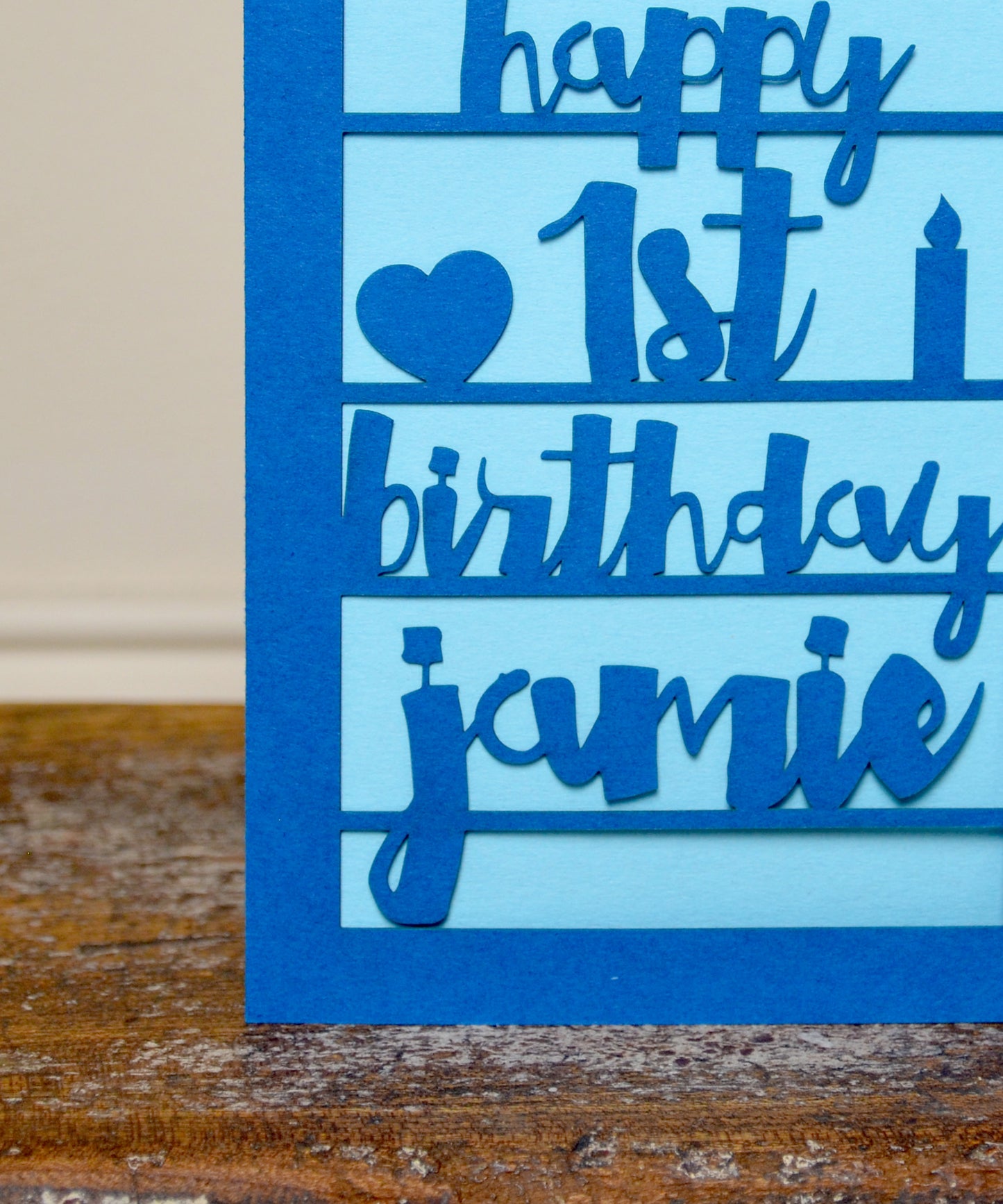 Papercut 1st Birthday Card