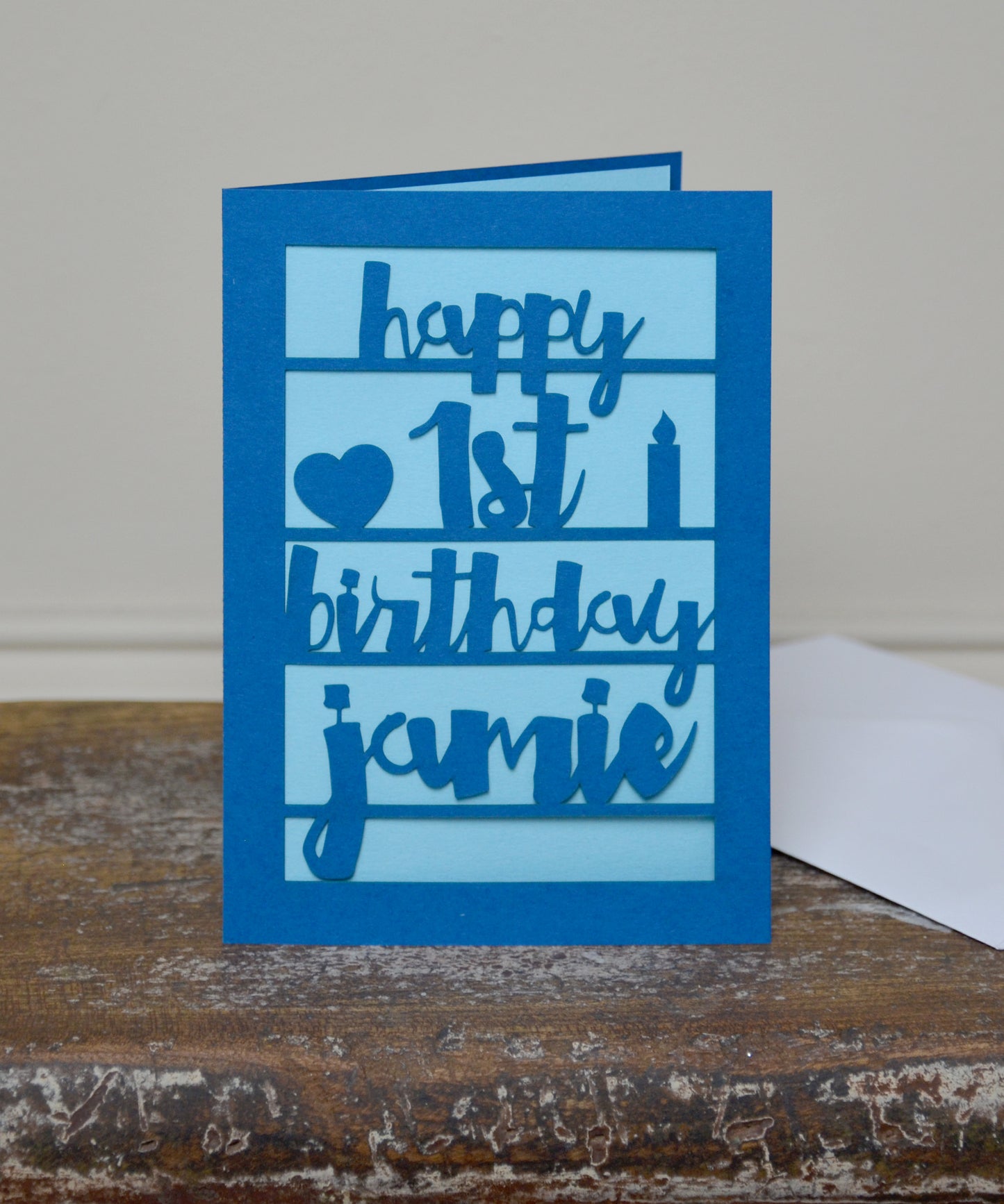 Papercut 1st Birthday Card