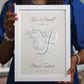 Personalised Wedding Venue Map Heart Print