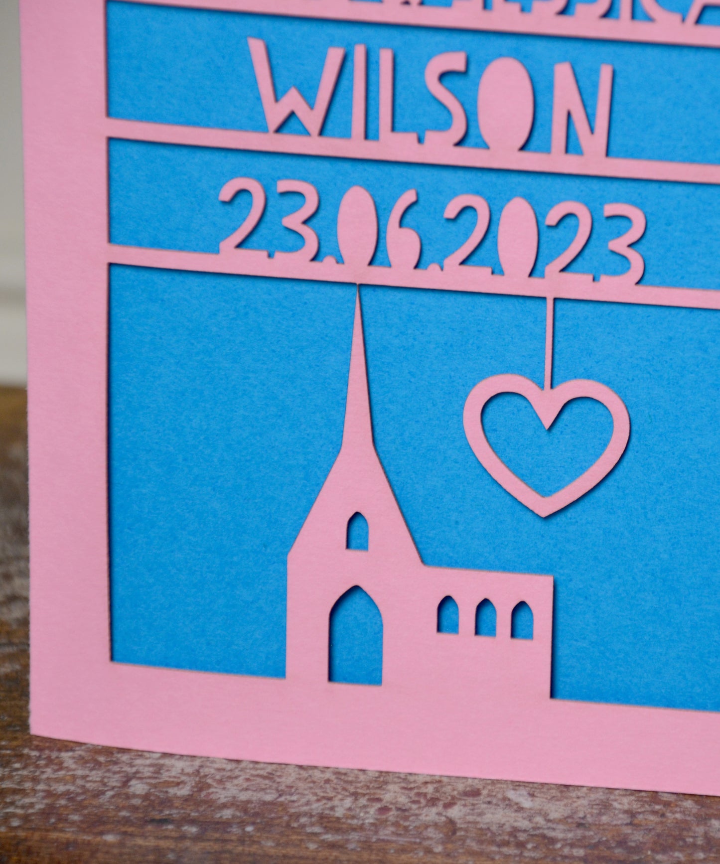 Wedding Day Church and Heart Laser Cut Greeting Card