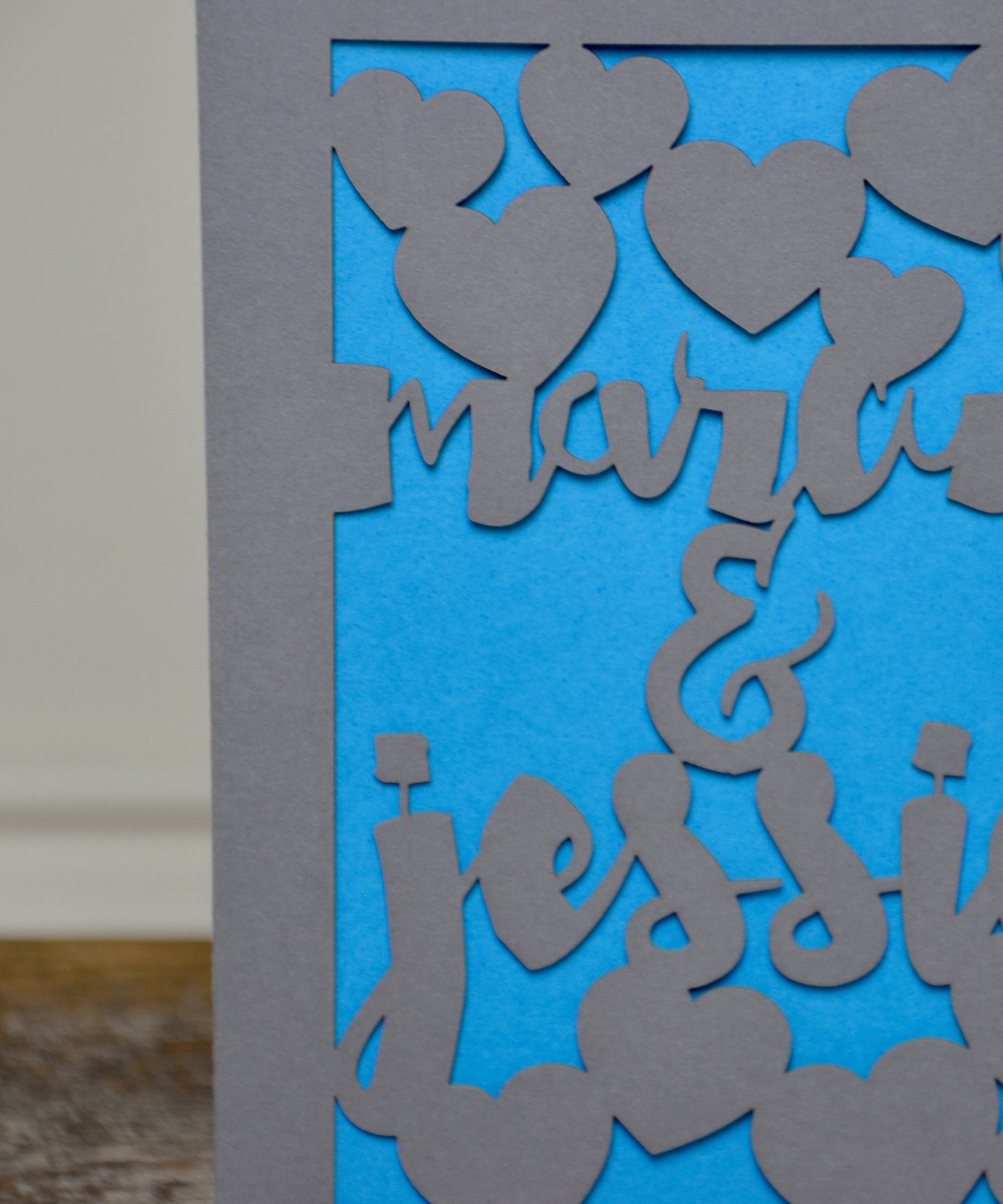 Couples Names Love Papercut Card