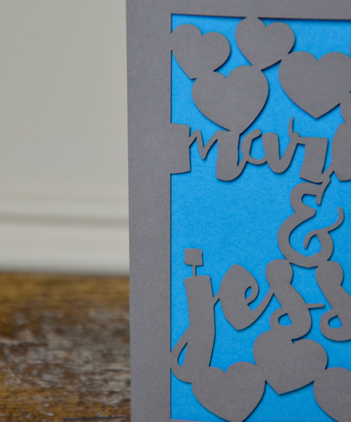 Couples Names Love Papercut Card