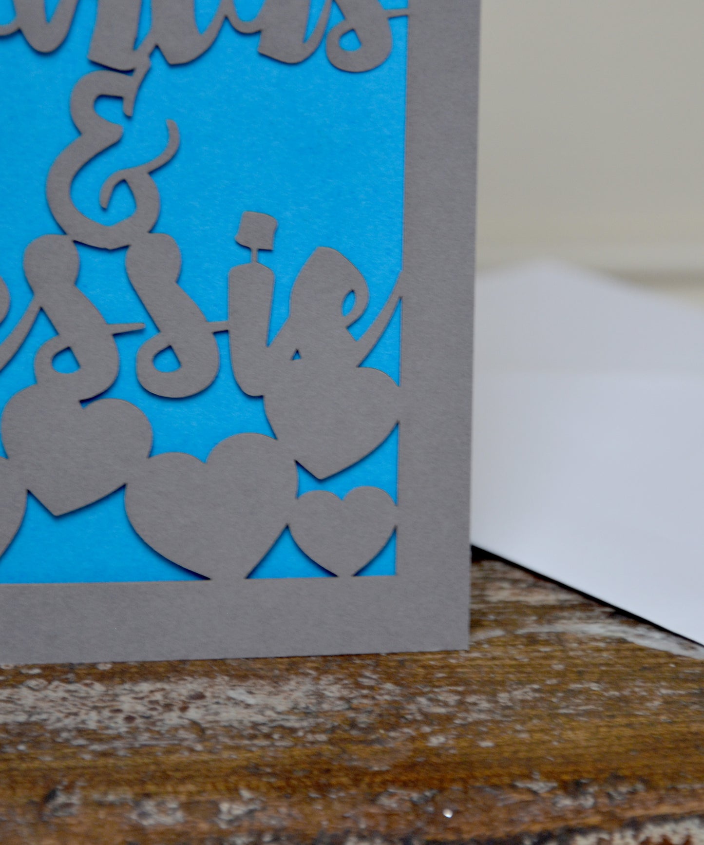 Couples Names Love Papercut Card