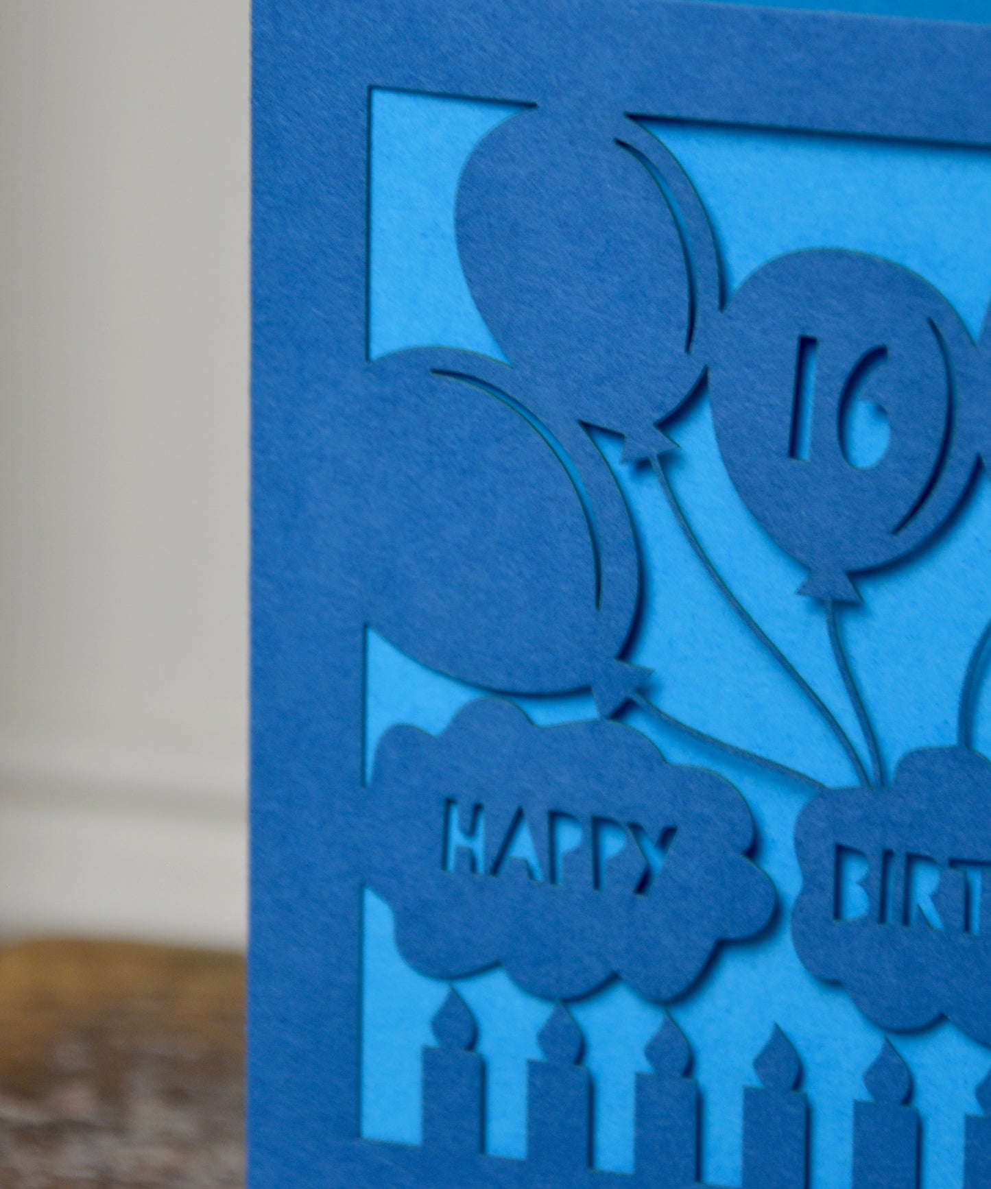 Birthday Balloons Laser Cut Greeting Card