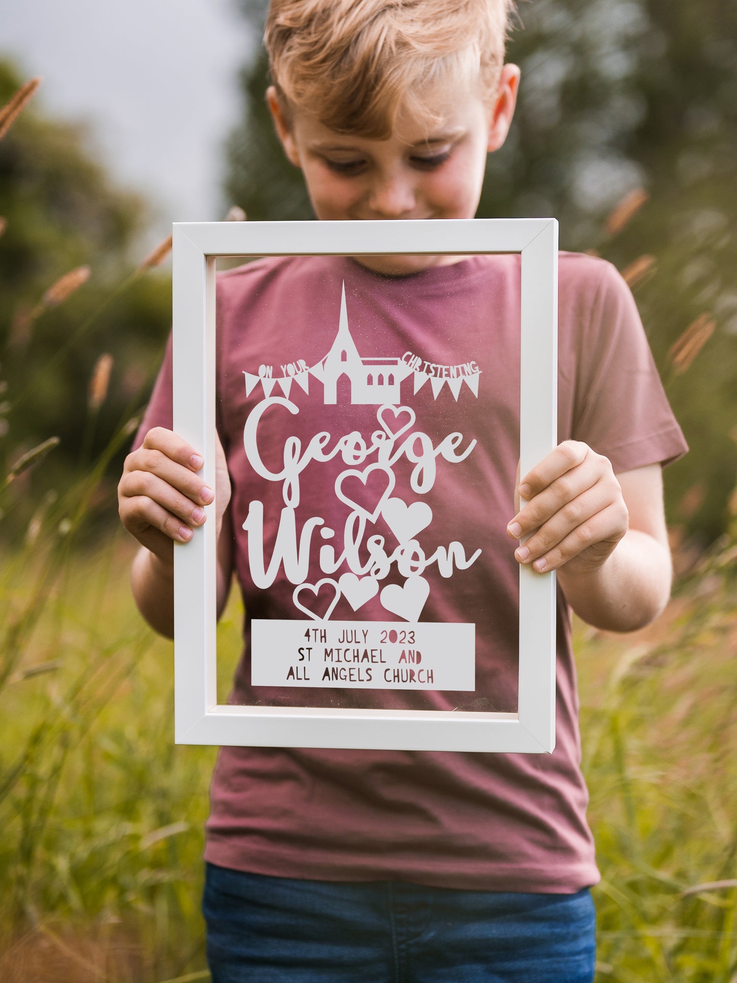 Personalised Christening Wording Papercut