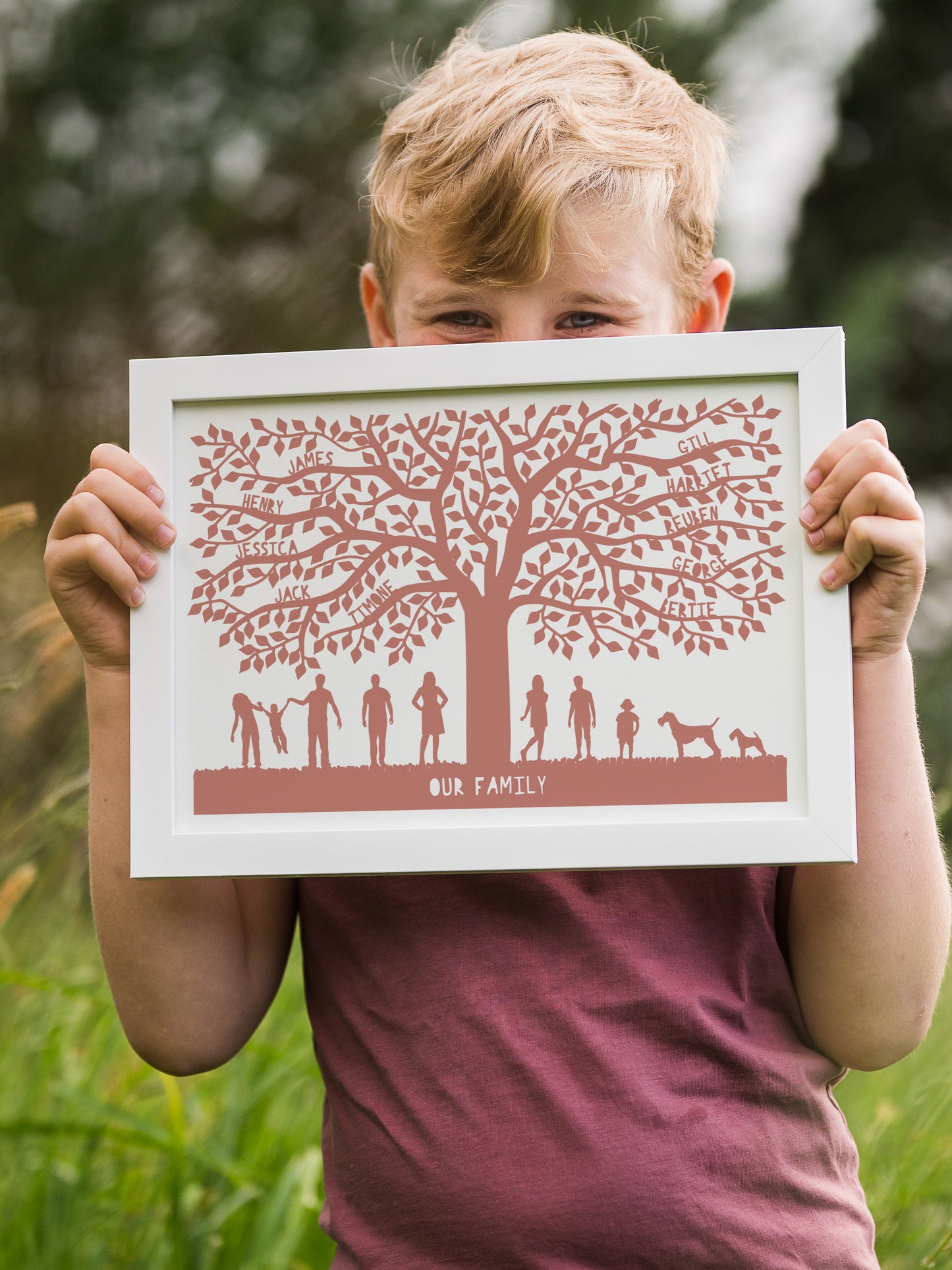 Personalised Family Tree Silhouette Print