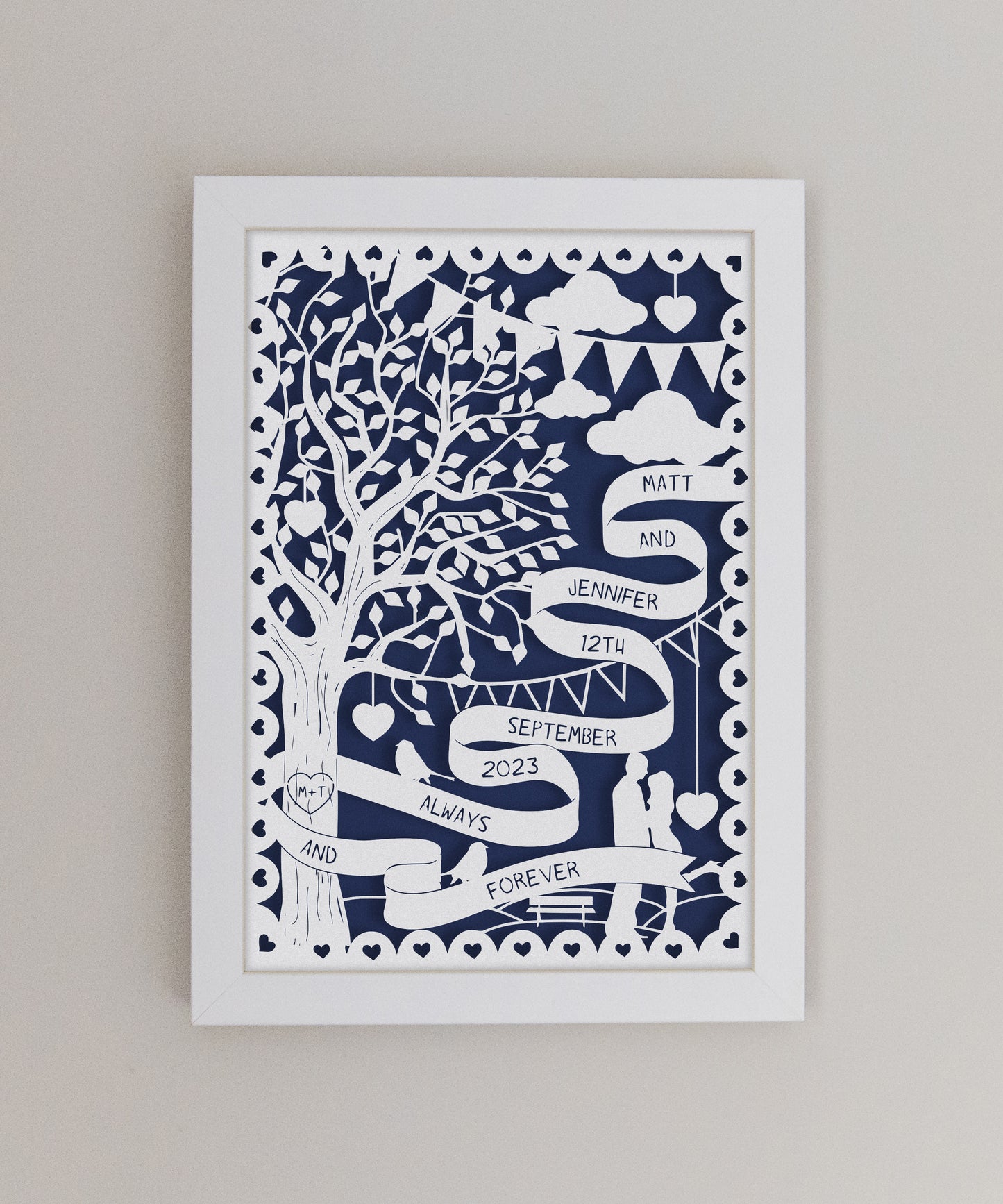 Personalised Tree Papercut