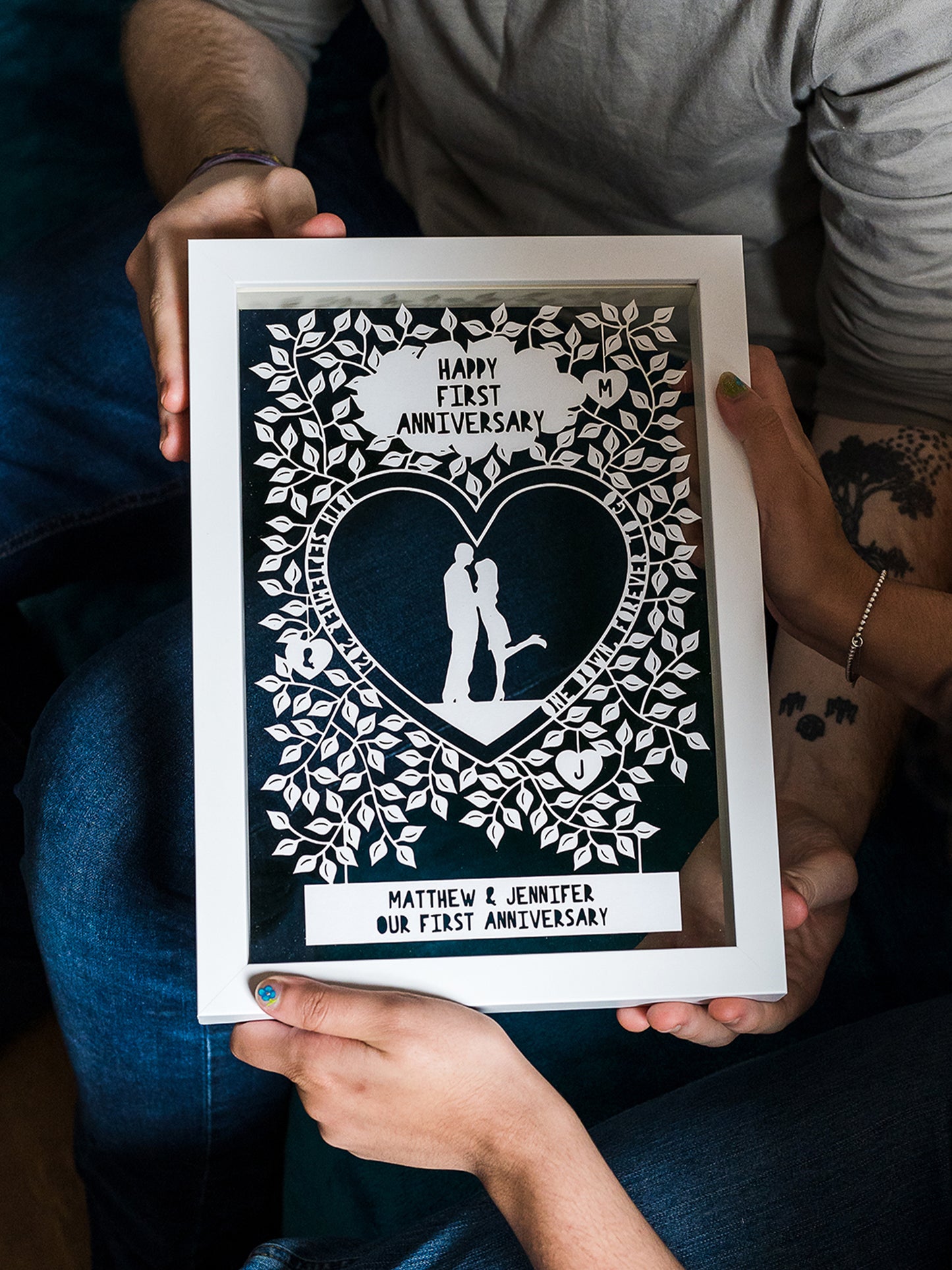 Personalised Wedding Anniversary Love Papercut