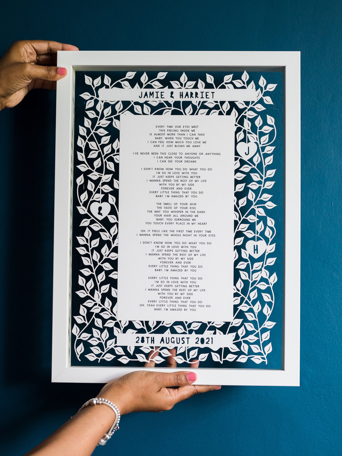 Personalised Wedding Song Papercut