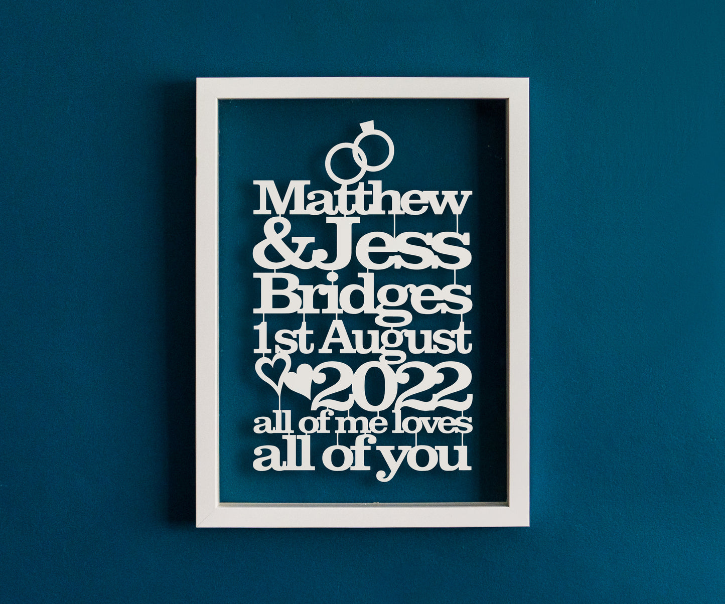 Personalised Wedding or Anniversary Paper Cut